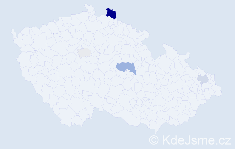Příjmení: 'Vlodarczyk', počet výskytů 5 v celé ČR