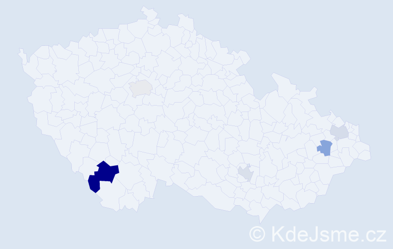 Příjmení: 'Korbačková', počet výskytů 7 v celé ČR