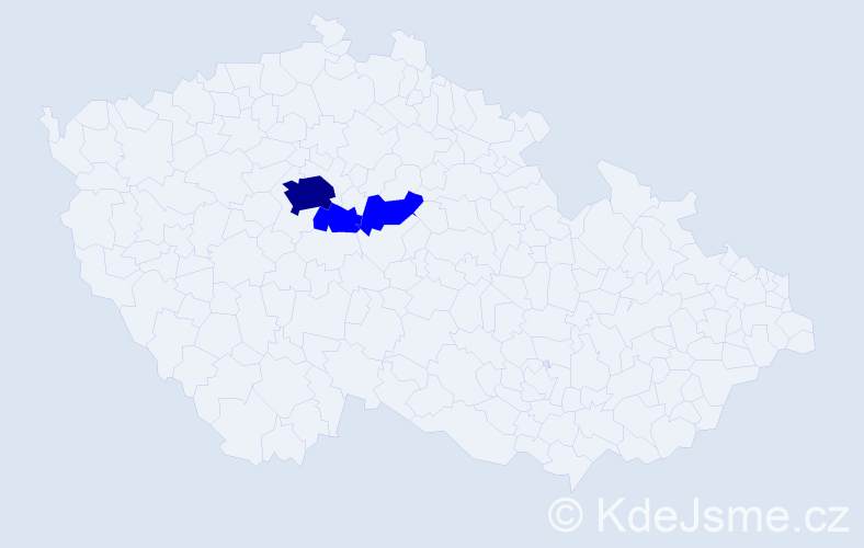 Příjmení: 'Kubie', počet výskytů 4 v celé ČR