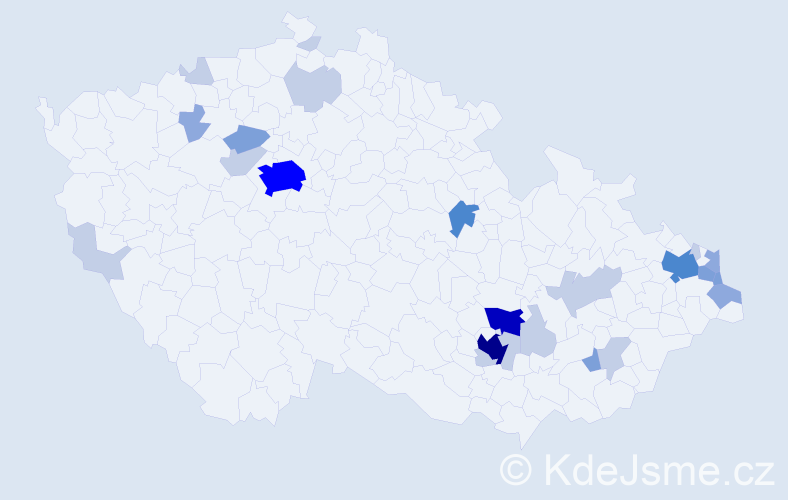 Příjmení: 'Lakota', počet výskytů 67 v celé ČR