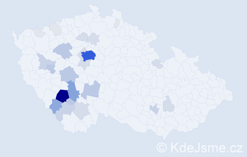 Příjmení: 'Chvosta', počet výskytů 119 v celé ČR