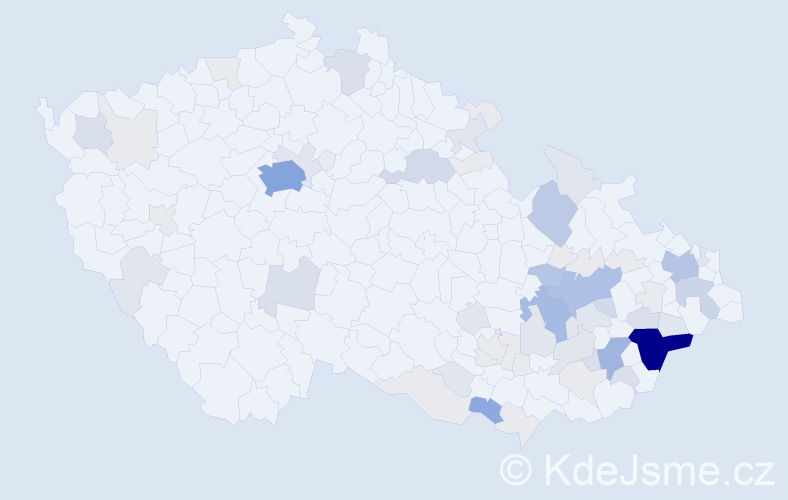 Příjmení: 'Babica', počet výskytů 218 v celé ČR