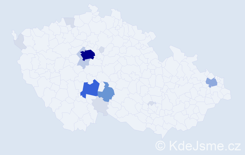 Příjmení: 'Kuldanová', počet výskytů 47 v celé ČR