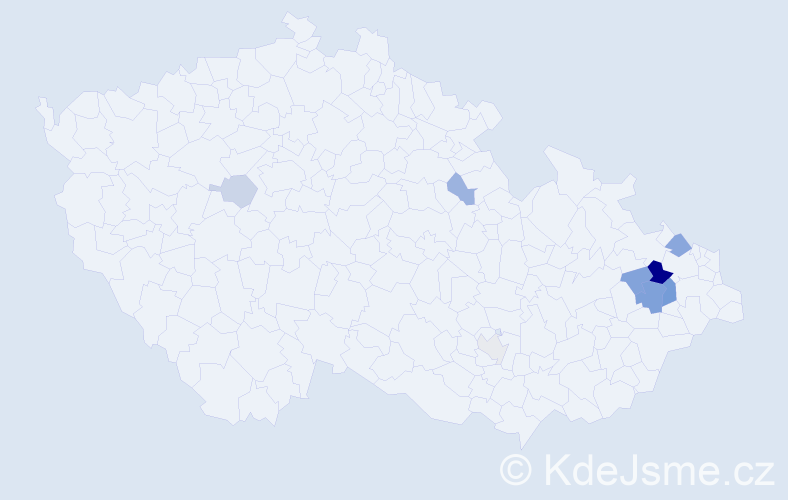 Příjmení: 'Teglová', počet výskytů 18 v celé ČR