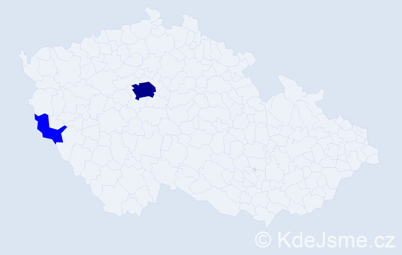 Příjmení: 'Donko', počet výskytů 3 v celé ČR