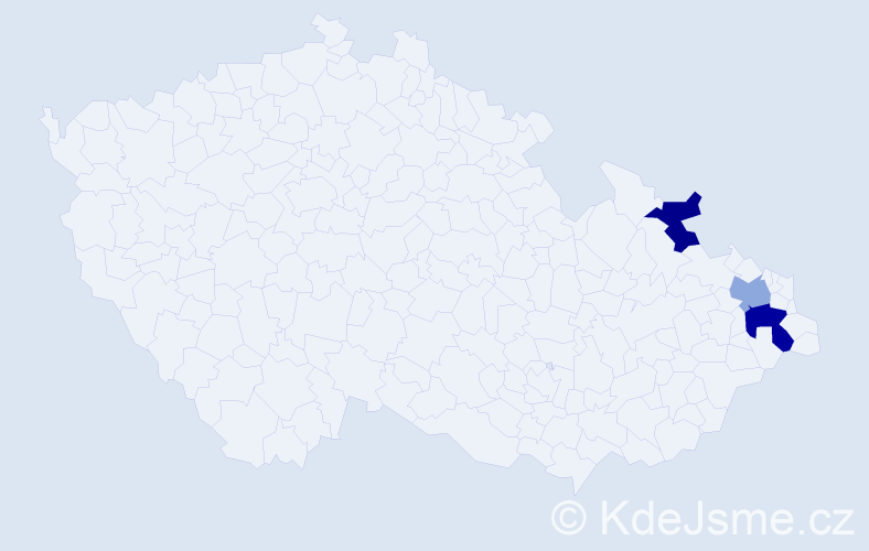 Příjmení: 'Chassaková', počet výskytů 4 v celé ČR