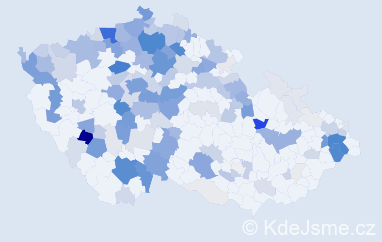 Příjmení: 'Masopust', počet výskytů 752 v celé ČR
