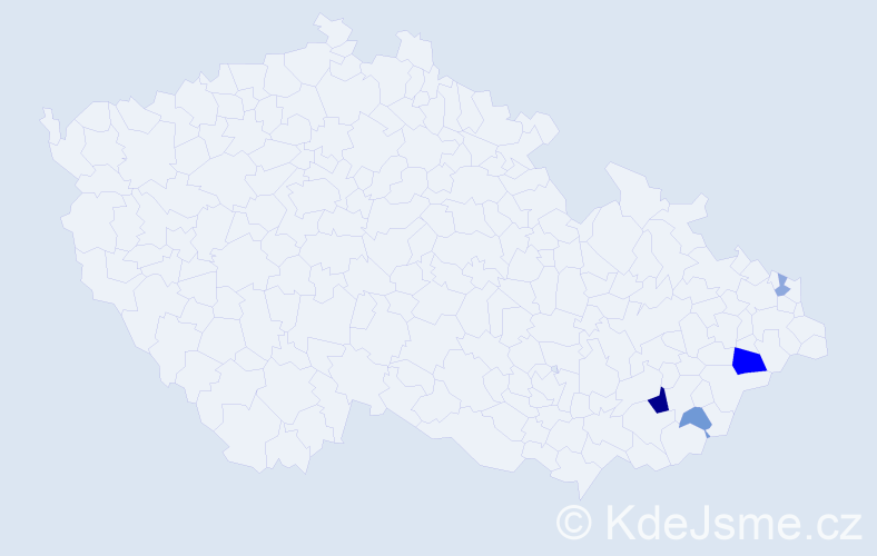 Příjmení: 'Půlová', počet výskytů 13 v celé ČR