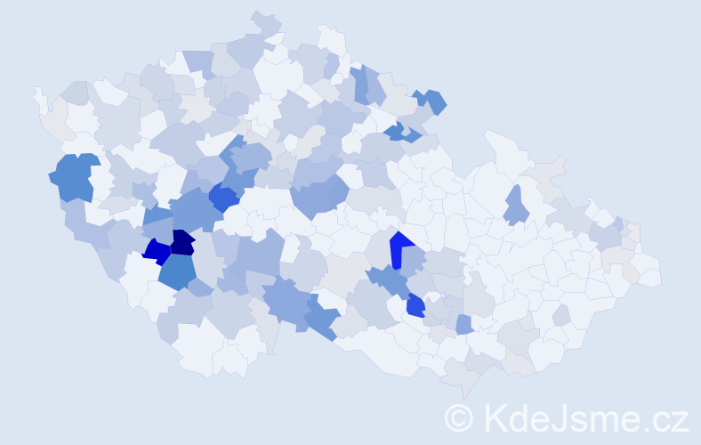 Příjmení: 'Kopáček', počet výskytů 624 v celé ČR
