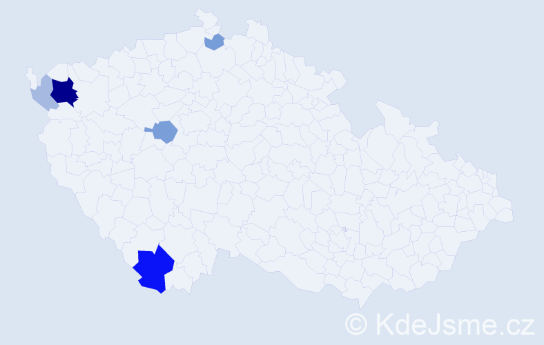 Příjmení: 'Jonát', počet výskytů 17 v celé ČR