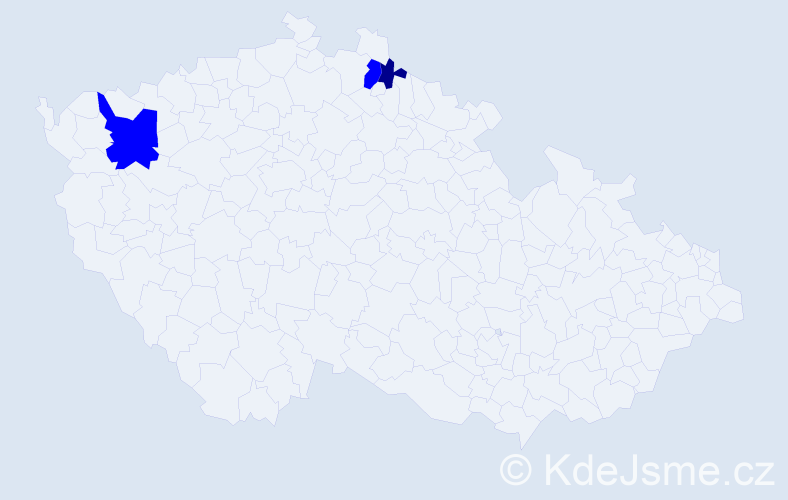 Příjmení: 'Austel', počet výskytů 4 v celé ČR