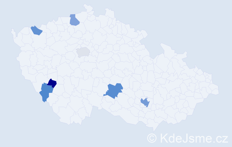 Příjmení: 'Breindlová', počet výskytů 16 v celé ČR
