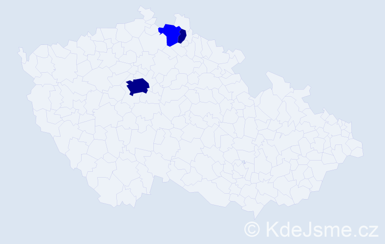 Příjmení: 'Karaqi', počet výskytů 5 v celé ČR