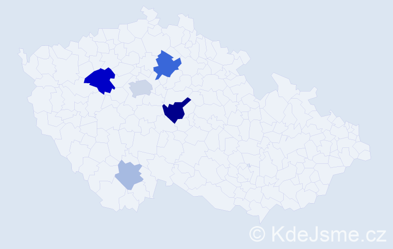 Příjmení: 'Izaj', počet výskytů 13 v celé ČR