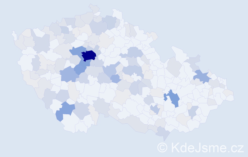Příjmení: 'Tesárek', počet výskytů 513 v celé ČR