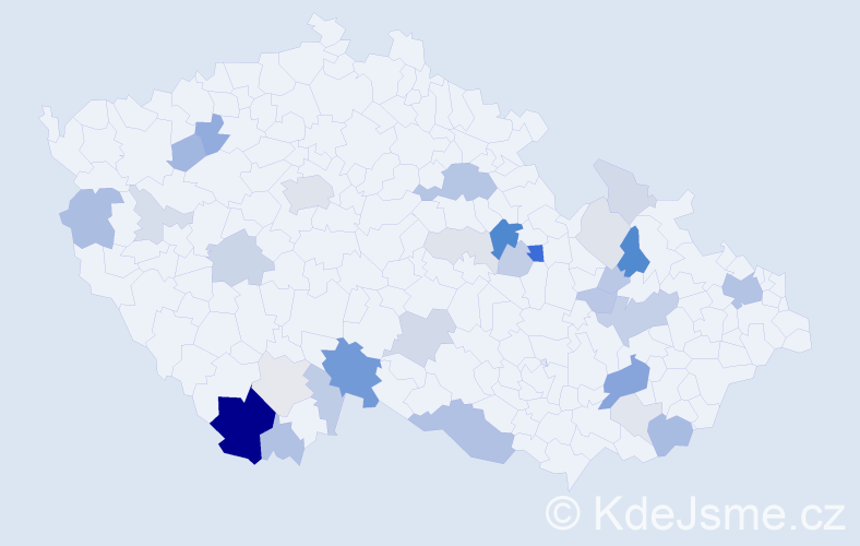 Příjmení: 'Skipala', počet výskytů 96 v celé ČR