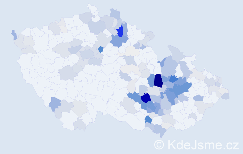 Příjmení: 'Crha', počet výskytů 578 v celé ČR