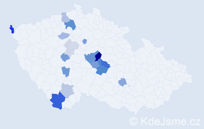 Příjmení: 'Kroufek', počet výskytů 41 v celé ČR