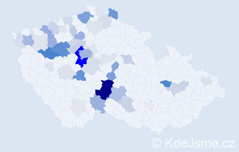 Příjmení: 'Vaňha', počet výskytů 174 v celé ČR