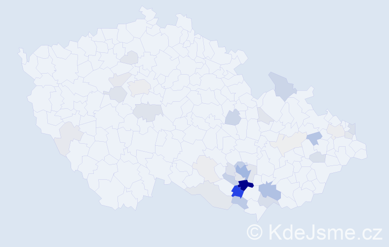 Příjmení: 'Flodrová', počet výskytů 129 v celé ČR