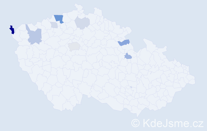 Příjmení: 'Dologová', počet výskytů 21 v celé ČR