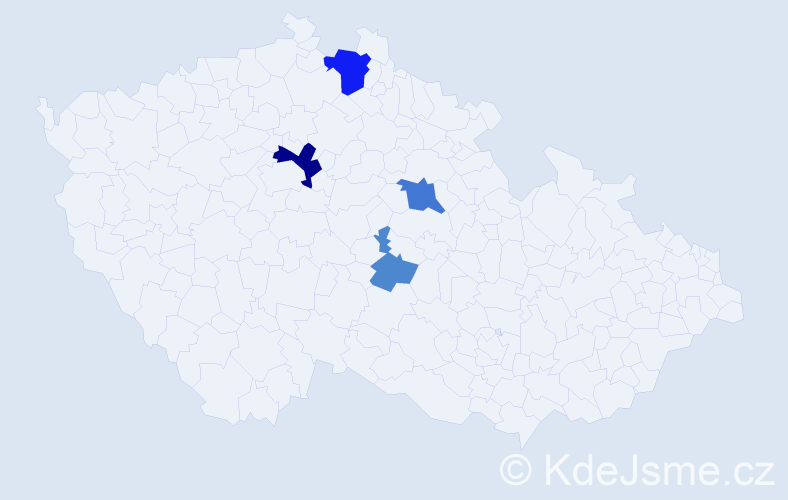 Příjmení: 'Tabačanová', počet výskytů 9 v celé ČR