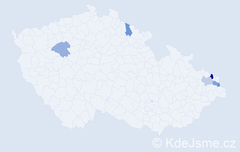 Příjmení: 'Korhel', počet výskytů 10 v celé ČR