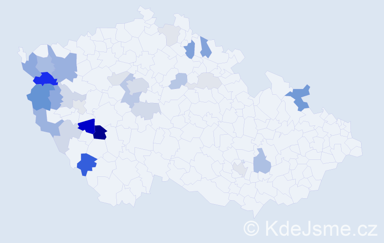 Příjmení: 'Vocelka', počet výskytů 66 v celé ČR