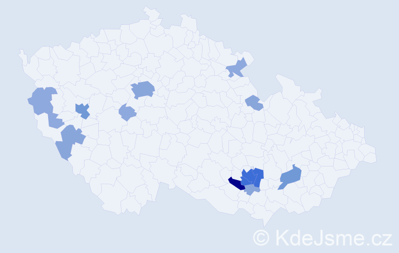 Příjmení: 'Talafant', počet výskytů 37 v celé ČR