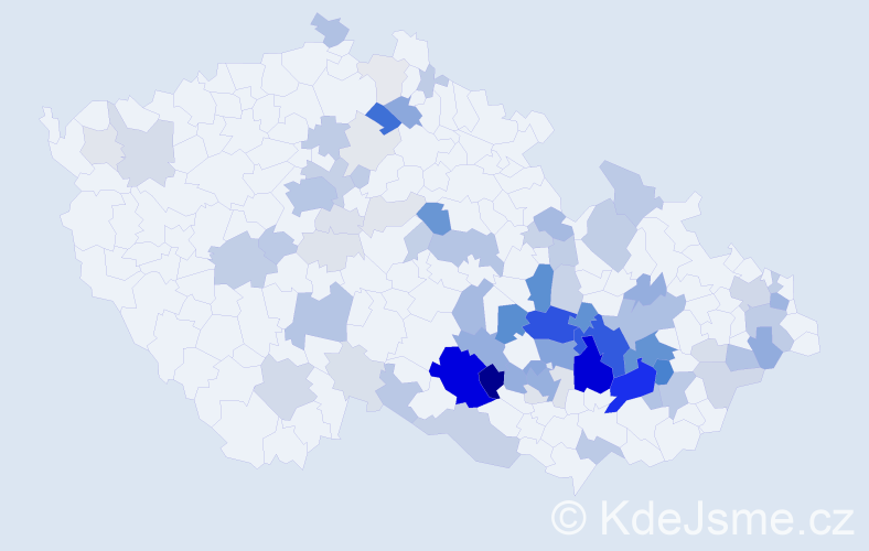 Příjmení: 'Jura', počet výskytů 313 v celé ČR