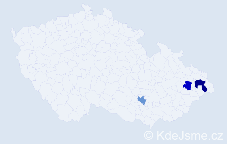 Příjmení: 'Černoevičová', počet výskytů 5 v celé ČR