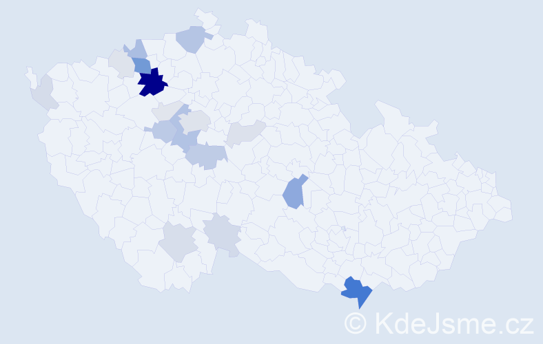 Příjmení: 'Sem', počet výskytů 66 v celé ČR