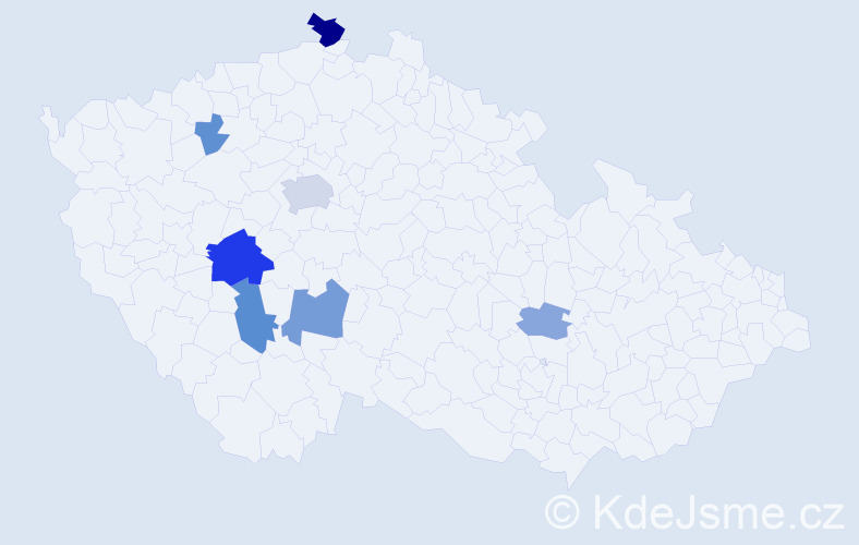 Příjmení: 'Behún', počet výskytů 17 v celé ČR