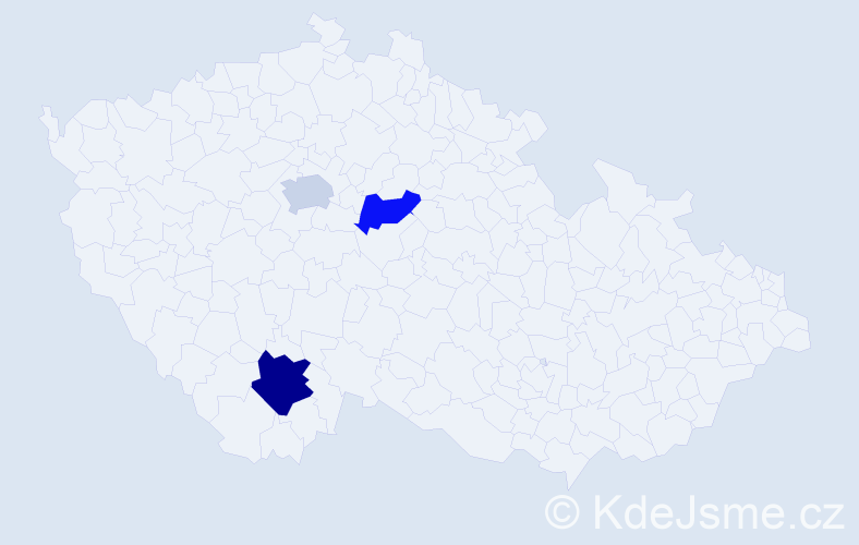 Příjmení: 'Látečková', počet výskytů 4 v celé ČR