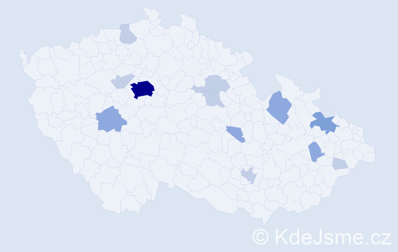 Příjmení: 'Pazlar', počet výskytů 28 v celé ČR