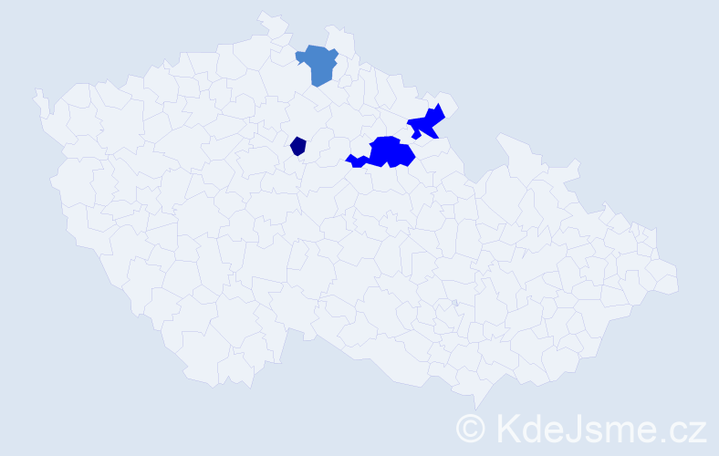 Příjmení: 'Čupela', počet výskytů 8 v celé ČR