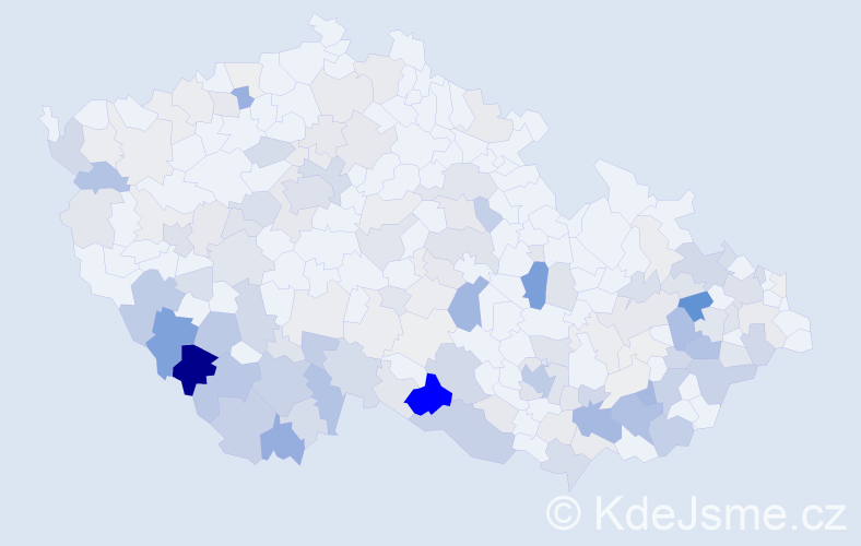 Příjmení: 'Pešlová', počet výskytů 622 v celé ČR
