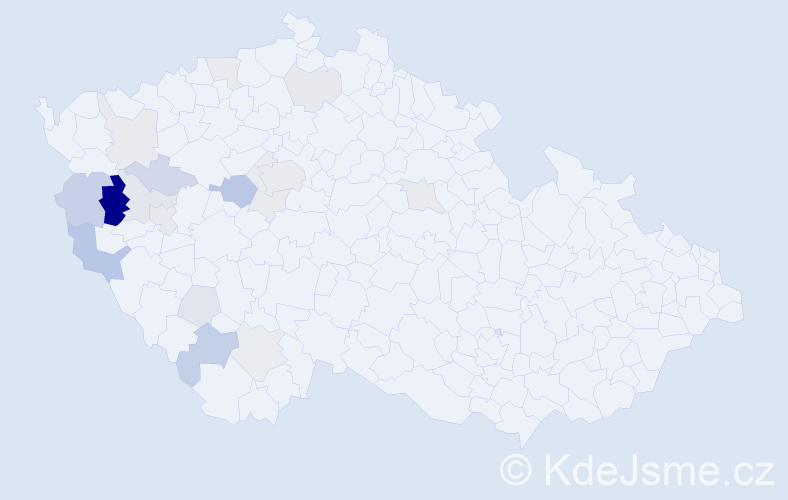 Příjmení: 'Tuková', počet výskytů 40 v celé ČR