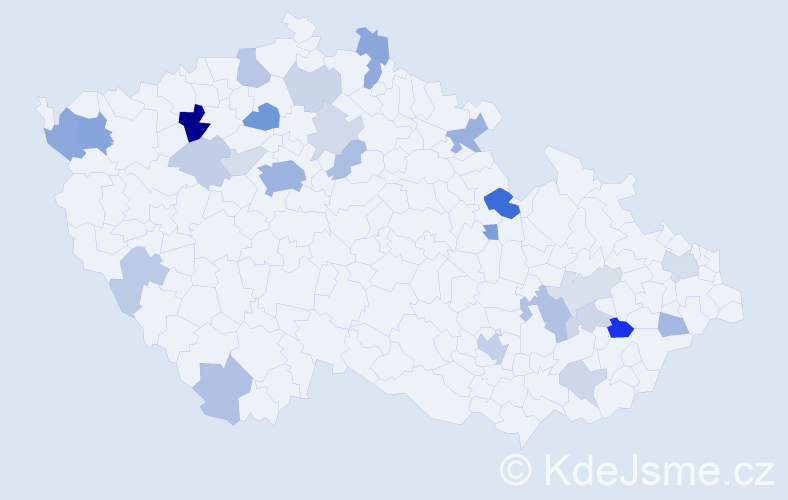 Příjmení: 'Ali', počet výskytů 65 v celé ČR