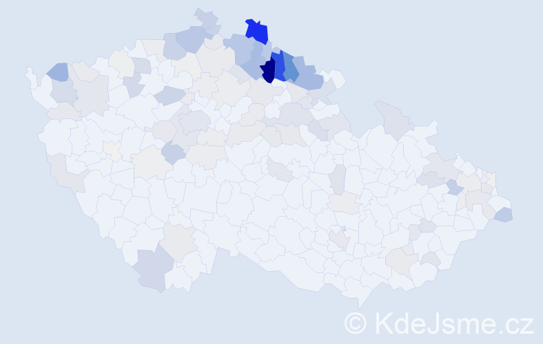 Příjmení: 'Farská', počet výskytů 399 v celé ČR