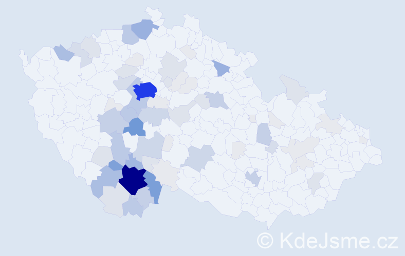 Příjmení: 'Faktor', počet výskytů 303 v celé ČR