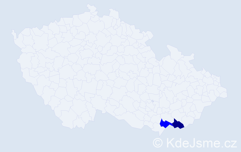 Příjmení: 'Kozány', počet výskytů 3 v celé ČR