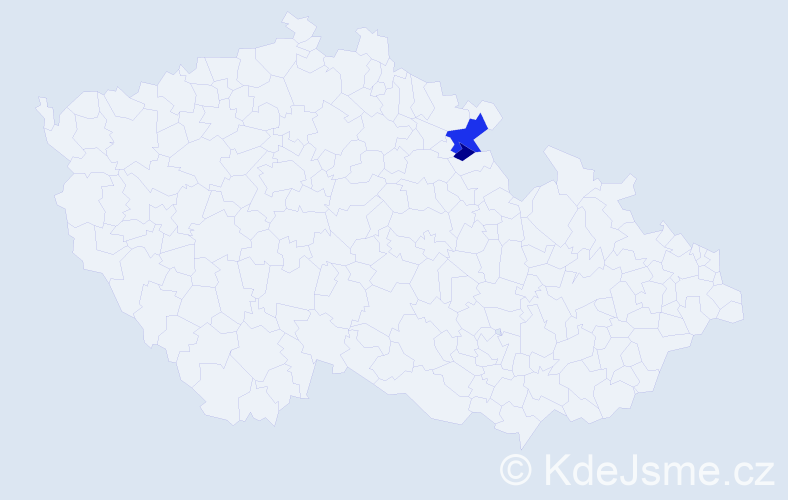 Příjmení: 'Brojar', počet výskytů 4 v celé ČR