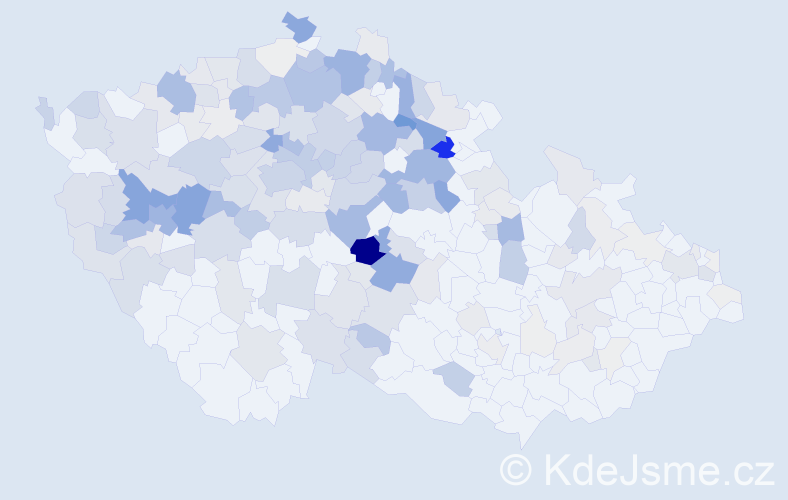 Příjmení: 'Karel', počet výskytů 867 v celé ČR