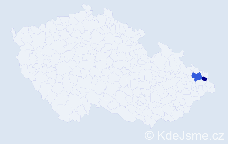 Příjmení: 'Kocybal', počet výskytů 5 v celé ČR