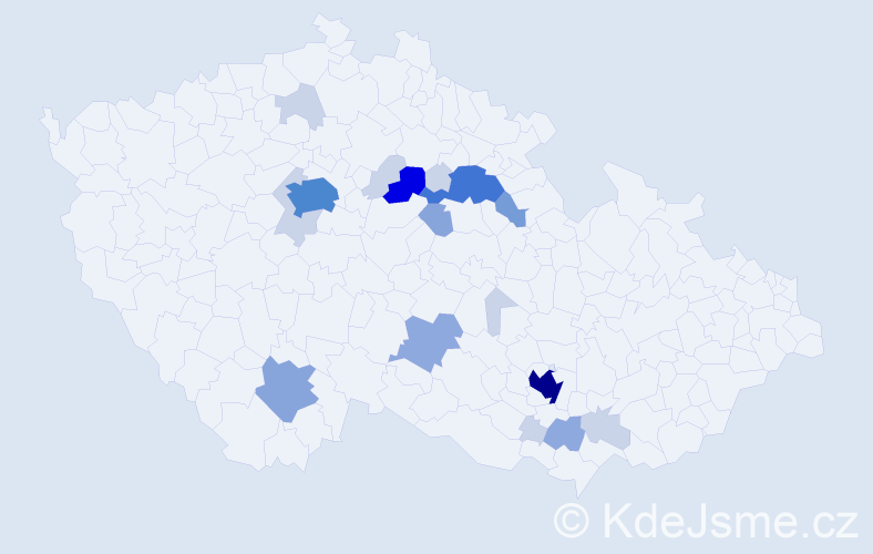 Příjmení: 'Lounek', počet výskytů 58 v celé ČR