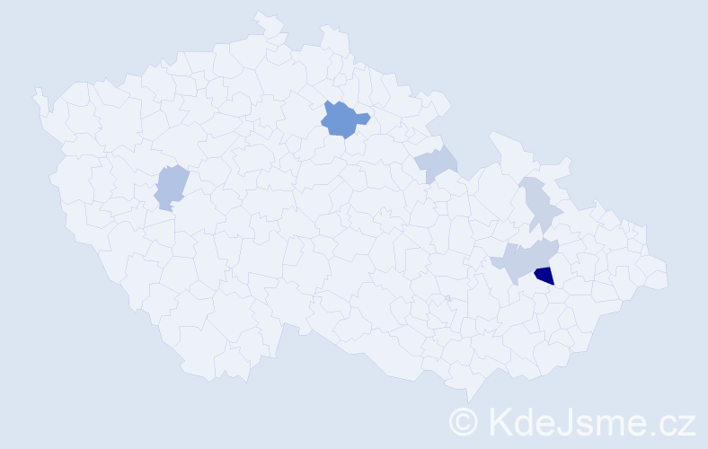 Příjmení: 'Dittmar', počet výskytů 17 v celé ČR