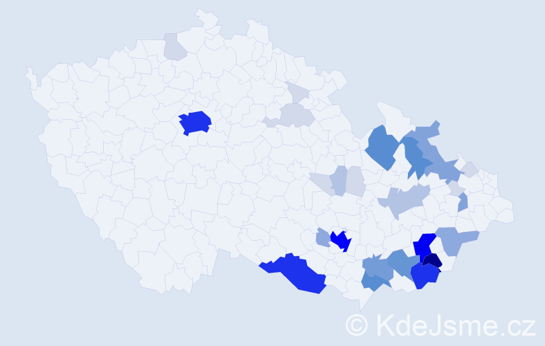 Příjmení: 'Mlčková', počet výskytů 135 v celé ČR
