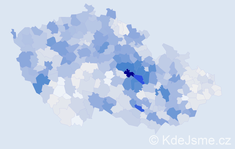 Příjmení: 'Bureš', počet výskytů 5434 v celé ČR
