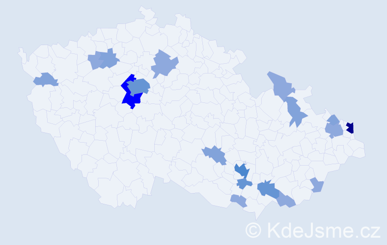 Příjmení: 'Zúbková', počet výskytů 44 v celé ČR